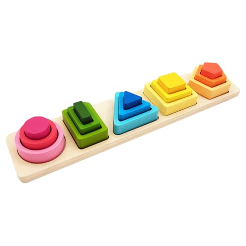 HEALSOPTHY Montessori Holzspielzeug für Kleinkinder Pädagogisches Geometrisches Sortierspiel Farbverlaufendes Steckspiel zur Feinmotorik Farb und Formerkennung Logisches Denken Geeignet für von HEALSOPTHY