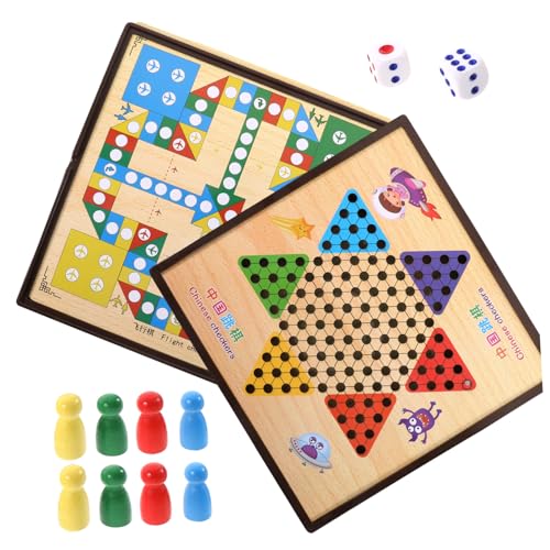 HEALSOPTHY Multifunktionales Kinderschachspiel Holz Tragbar Pädagogisch Fördert Denkvermögen und Denkfähigkeit Geeignet für Anfänger Reisespielzeug von HEALSOPTHY