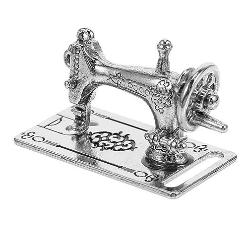 HEALSOPTHY Nähmaschinenkopfpuppe Dekoration Für Mini House Miniaturmöbel Klein Nähmaschine Mini-hauseinrichtung Miniaturnähmaschine Miniaturen Möbelmodell Legierung Silver von HEALSOPTHY