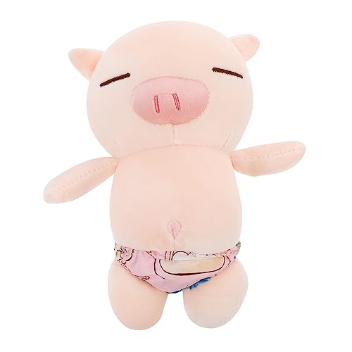 HEALSOPTHY Niedliches Plüschschwein Kreative Umarmungs Puppe Furry Pig Doll für Sofakissen und Dekoration für Spielzimmer und Kinderzimmer von HEALSOPTHY