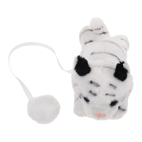 HEALSOPTHY Niedliches Weißes Tiger Plüschtier mit Schultermagnet Weiches Kuscheltier als Verspieltes Kostümzubehör und Accessoire für Cosplay Tierpartys und Alltagsoutfits von HEALSOPTHY