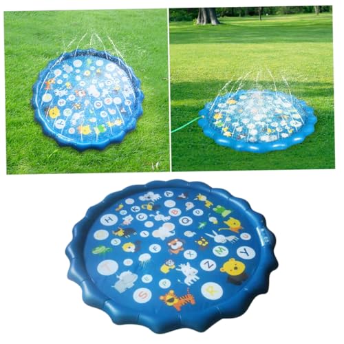 HEALSOPTHY PVC Sprinkler Matte für Dicke Aufblasbare Wasserspielmatte mit Tiermotiven rutschfest Langlebig Bunte Gartensprenger Matte für Sommer Outdoor Spielspaß von HEALSOPTHY