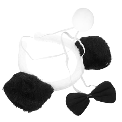 HEALSOPTHY Panda Kostüm Teiliges mit Ohren Stirnband Schleife und für Bequemes Tierkostüm Zubehör für Karneval Zoo Themenparty und Kreatives Rollenspiel von HEALSOPTHY