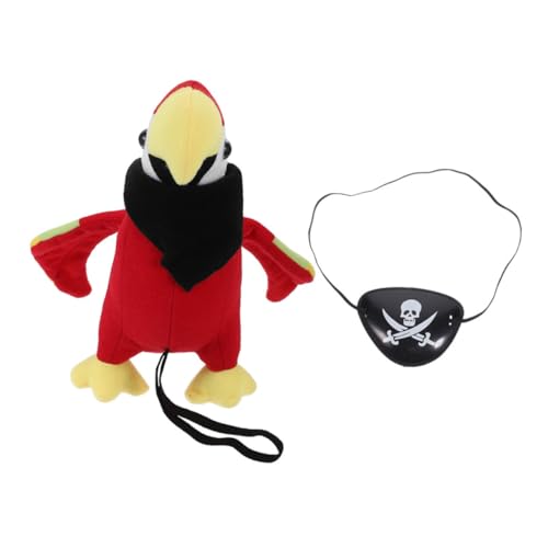 HEALSOPTHY Piratenkostüm Schulterpapagei Plüschspielzeug mit Augenklappe und Schwarzem Halstuch Teiliges für Halloween Cosplay Party Leichtes Tragbares Piraten Accessoire für Jungen und HEALSOPTHY Piratenkostüm Schulterpapagei Plüschspielzeug mit Augenklappe und Schwarzem Halstuch Teiliges für Halloween Cosplay Party Leichtes Tragbares Piraten Accessoire für Jungen und von HEALSOPTHY