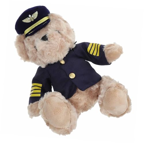 HEALSOPTHY Plüsch Bär Pilot Kuscheltier Gefüllte Bär Puppe Kreatives Rollenspiel Dekoration Plüschfigur Weicher Stoffbär für Schlafzimmer Büro HEALSOPTHY Plüsch Bär Pilot Kuscheltier Gefüllte Bär Puppe Kreatives Rollenspiel Dekoration Plüschfigur Weicher Stoffbär für Schlafzimmer Büro von HEALSOPTHY