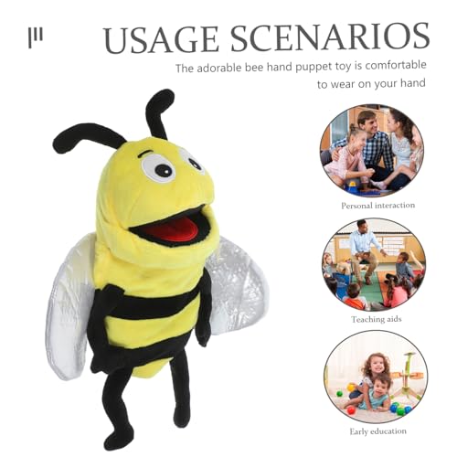 HEALSOPTHY Plüsch Bienen Handpuppe Cartoon Tier Handspielzeug für Interaktive Marionette Kreatives Lernspielzeug für Eltern Junge Mädchen Kommunikation von HEALSOPTHY