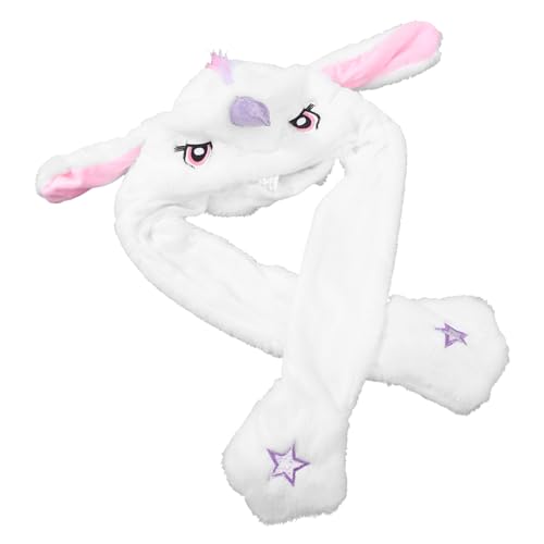 HEALSOPTHY Plüsch Einhornmütze mit Beweglichen Ohren Weiche Kuschelkappe für Damen und Mädchen Tragbare Karneval Kopfbedeckung für Fasching Halloween Tierparty und Cosplay von HEALSOPTHY