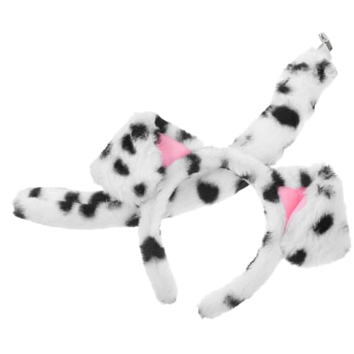 HEALSOPTHY Plüsch Hundeohren Stirnband mit Weiches Dalmatiner Tierkopfschmuck für Erwachsene und Kuscheliges Cartoon Accessoire für Karneval Halloween und Party Haarschonend und Vielseitig von HEALSOPTHY