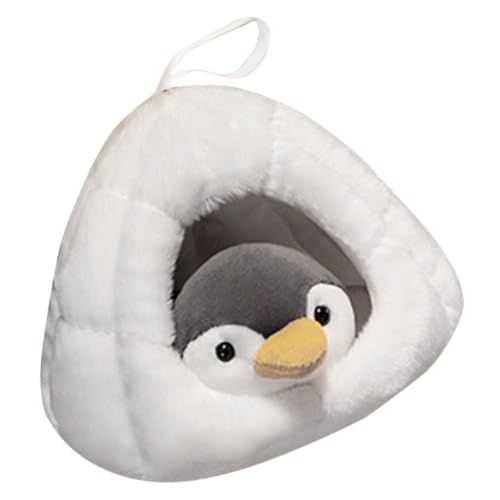 HEALSOPTHY Plüsch Pinguin Kuscheltier mit Nest Weiches Flauschiges Stofftier Lebensecht Gestaltet Hautfreundlich und Formstabil für Schlafbegleiter von HEALSOPTHY