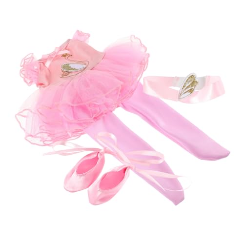 HEALSOPTHY Puppen Ballettkleid mit Tutu und Stirnband Feines Tanzoutfit für Prinzessin Puppen Einzigartiges Ballerina Kostüm mit Detaillierter Verarbeitung von HEALSOPTHY