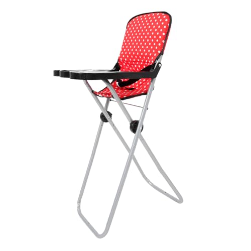 HEALSOPTHY Puppen-Esszimmerstuhl sitzhocker kindersitze hochstuhl für Puppen kinderhochstuhl hoch Puppenhochstuhl Simulationspuppen-Hochstuhl Puppensachen Stoff rot von HEALSOPTHY