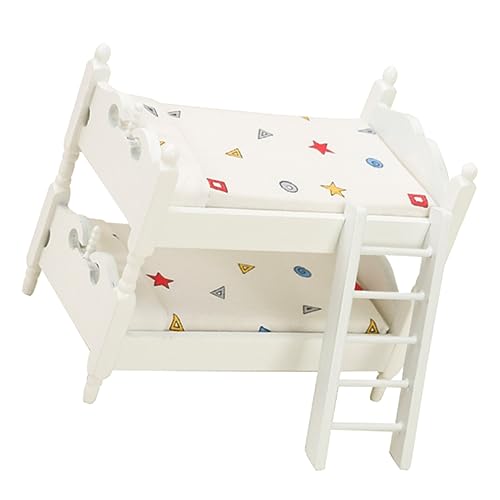 HEALSOPTHY Puppenhaus Doppelbett Robust Realistisch für Schlafzimmer Möbelzubehör für Kreative Spielwelten von HEALSOPTHY