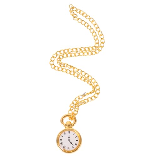 HEALSOPTHY Puppenhaus-Hängeuhr Micro mikrowe Vintage Taschenuhr wanduhre mikrolle Silber Vintage -Uhr Retro klein Mini winzig tragbare Taschenuhr Puppenhaus -Szenendekoration Legierung Golden von HEALSOPTHY