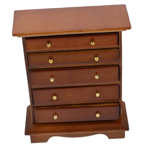 HEALSOPTHY Puppenhausmöbel Holzmodell Walnussfarben Kompakter Schrank für Miniaturzimmer Schlafzimmerdekoration HEALSOPTHY Puppenhausmöbel Holzmodell Walnussfarben Kompakter Schrank für Miniaturzimmer Schlafzimmerdekoration von HEALSOPTHY