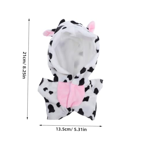 HEALSOPTHY Puppenkleidung Kuscheliger Plüsch Kuh Jumpsuit Einteiler Sanft Einfach An Ausziehen Für Verschiedene Anlässe Niedliches Puppenkostüm von HEALSOPTHY
