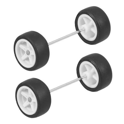 HEALSOPTHY Rc Auto Modell Reifen Weiß Gummi Ersatzräder mit Hoher Verschleißfestigkeit Einfache Montage Stabile Fahrunterstützung für Ferngesteuerte Spielzeugautos von HEALSOPTHY