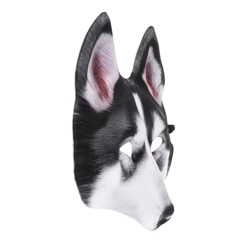 HEALSOPTHY Realistische Hundemaske Husky Vollgesicht Tiermaske für Halloween Karneval Party Cosplay Verstellbar Atmungsaktiv Komfortabel für Maskerade und Verkleidung von HEALSOPTHY