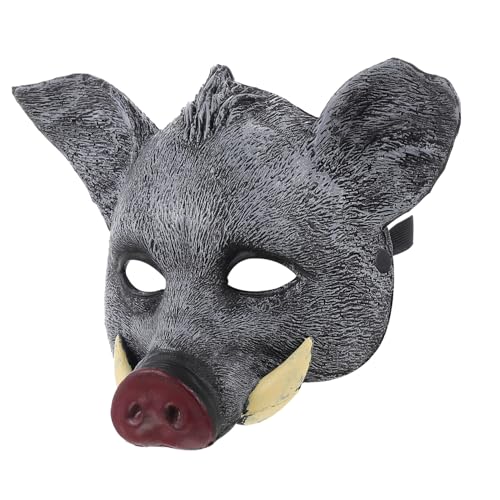 HEALSOPTHY Realistische Wildschwein Maske aus PU Material Detailgetreu Gearbeitet für Halloween Karneval Cosplay Party Beweglicher Mund für Erwachsene und Festlichkeiten von HEALSOPTHY