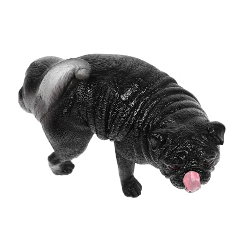 HEALSOPTHY Realistisches Kleines Mops Hundemodell Stabile Skulptur Dekoratives Hundespielzeug für Kreatives Heim und Gartendekor Kompakte Tierfigur für Schreibtisch und Regal von HEALSOPTHY