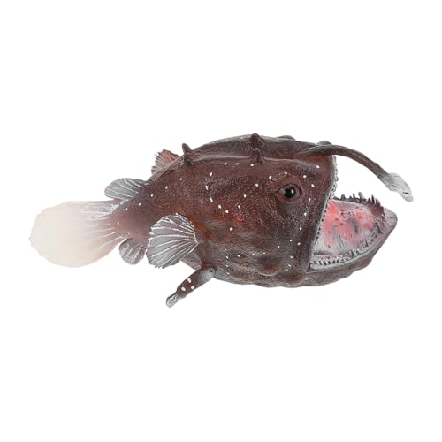 HEALSOPTHY Realistisches Mini Meerestier Modell Anglerfisch aus Solidem Kunststoff Langlebiges Robustes Unterwasser Tier für Sensorische Spiele Wissenschaftsprojekte und Partygeschenke von HEALSOPTHY