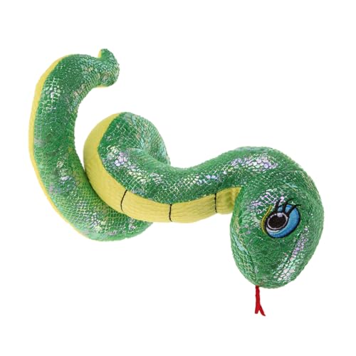 HEALSOPTHY Realistisches Plüsch Schlangenspielzeug Lebensechte Grüne Stoffschlange Dekoratives Tierkreiszeichen Jahr der Schlange Maskottchen für Halloween Aprilscherz Partydekoration von HEALSOPTHY