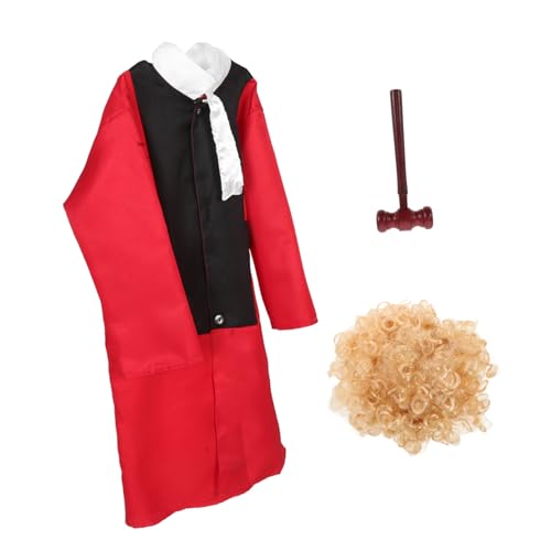 HEALSOPTHY Richterkostüm mit Perücke Realistisches Cosplay Rollenspiele Bühnenauftritte und Karneval Detailreiche Richterrobe Geeignet für Jungen und Mädchen Fördert Kreatives HEALSOPTHY Richterkostüm mit Perücke Realistisches Cosplay Rollenspiele Bühnenauftritte und Karneval Detailreiche Richterrobe Geeignet für Jungen und Mädchen Fördert Kreatives von HEALSOPTHY