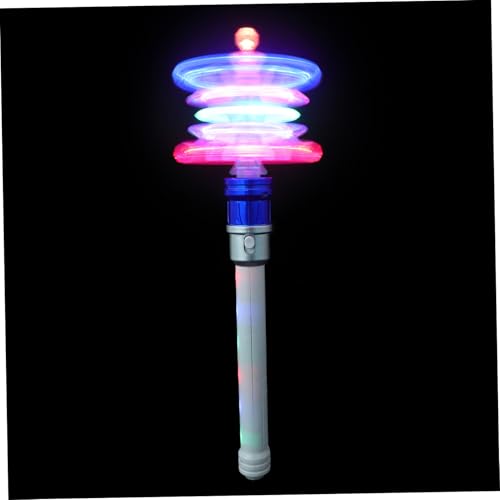 HEALSOPTHY Rotierender LED Schneeflocken Zauberstab mit Licht Blau für Bühne Party Konzert Magische Feenstäbe Dekoratives Fantasy Accessoire für Rollenspiele von HEALSOPTHY