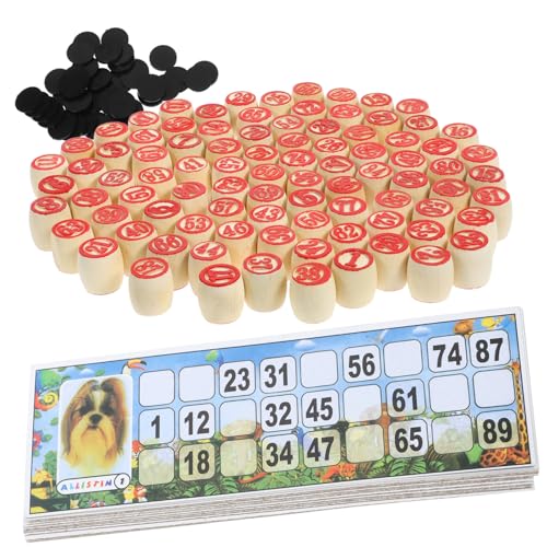 HEALSOPTHY Russisches Lotto Spielset aus Holz Bingo Familienspiel Robustes Zahlenlotto mit Großen Spielsteinen Vielseitiges Gesellschaftsspiel für Erwachsene und Fördert Denken und von HEALSOPTHY