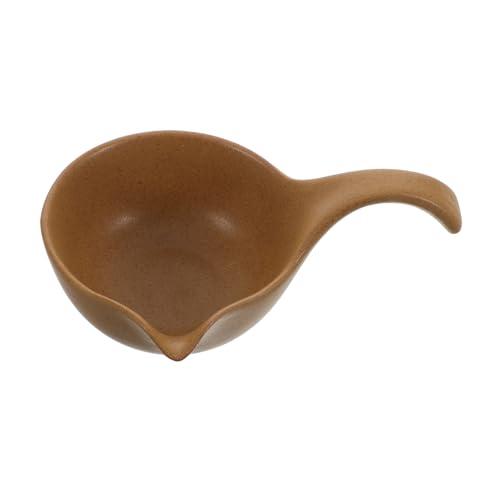 HEALSOPTHY Satz Teelöffel Keramik Teezubereitung Utensilien Stilvolle Teelöffel Tee Schöpflöffel Teemesslöffle Wasserkelle klassisches Teeservice-Werkzeug Perlenschaufel Wasserlöffel Brown von HEALSOPTHY