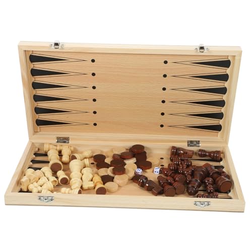 HEALSOPTHY Schachspielset für Multifunktionales Schachbrett mit Schachfiguren und Dame Tragbar aus Hochwertigem von HEALSOPTHY