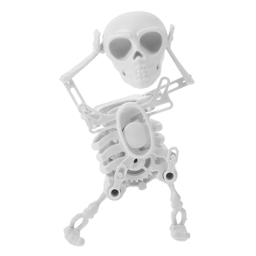 HEALSOPTHY Schädel Groß Tanzen Skelett Halloween Dekorate Drinnen Für Knochen Kinderspielzeug Indoor- Innenspielzeug Laufendes Zum Aufziehen Plastik Weiß von HEALSOPTHY