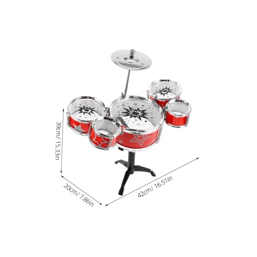 HEALSOPTHY Schlagzeug Set aus Kunststoff Mini Jazz Drum Kit mit Trommelstöcken Altersgerecht für Kleinkinder Fördert Rhythmus und Koordination Musikspielzeug für Jungen und Mädchen von HEALSOPTHY