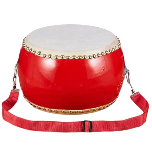 HEALSOPTHY Schlagzeug aus Kuhfell Holz mit Sticks und Tragegurt Percussion Instrument Hand Auge Koordination und Musiksinn für Jungen und Mädchen Ab Jahren von HEALSOPTHY