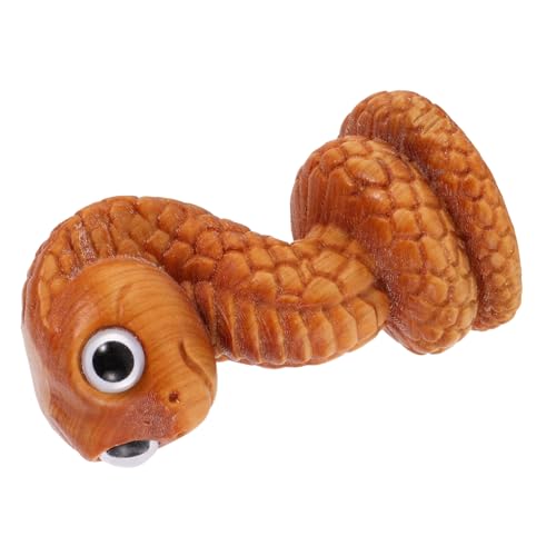 HEALSOPTHY Schnitzereien Aus Holz Deko Mini-tierverzierung Schlangenfigur Aus Holz Miniatur-tierstatue Kleine Tierstatue Holzgeschnitzte Tierverzierung Chinesische Schlange Khaki Hölzern von HEALSOPTHY