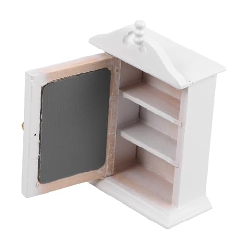HEALSOPTHY Schrank mit Spiegel Langlebiges Aufbewahrungsmodell für Realistische Szenen Dekoratives Miniatur Bücherregal Platzsparende Dollhouse Deko von HEALSOPTHY
