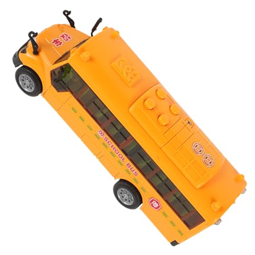 HEALSOPTHY Schulbus Modell mit Musikfunktion Inertialer Schulbus mit Öffnenden Türen Leichtes Sicheres Fahrzeugspielzeug für Kleine Hände für Mädchen und Jungen von HEALSOPTHY