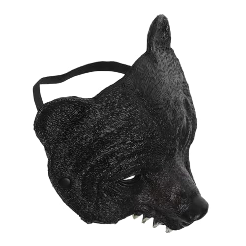 HEALSOPTHY Schwarze Bärenmaske Tierkostüm Maske Bärenmaskenkostüm Cosplay-Maskenparty Karneval Tierkostümmasken Tiere halloween masken halloweenmaske Mini-Kostümmasken Maskerademaske Pu Black von HEALSOPTHY