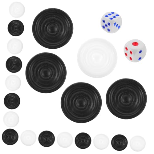 HEALSOPTHY Schwarze und Weiße Kunststoff Dame Spielsteine Glatte Oberfläche Leicht Tragbar Ersatzteile Kompatibel mit Verschiedenen Brettspielen von HEALSOPTHY