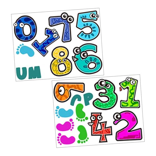 HEALSOPTHY Selbstklebende Abnehmbare Zahlen spielbodenaufkleber mit Cartoon Motiv rutschfest Leicht zu Reinigen Dekorative Fliesensticker für Kinderzimmer Spielzimmer Kindergarten und von HEALSOPTHY