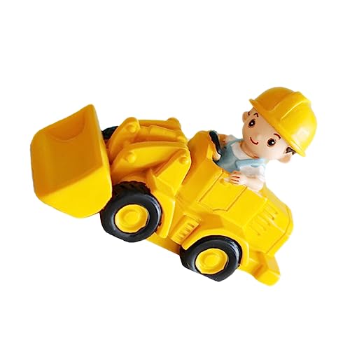 HEALSOPTHY Simulation Bulldozer Fahrzeuge LKW BAU LKW Engineering Truck Bagger Dessert Topper Baufahrzeug Engineering Fahrzeuge Gelb Harz von HEALSOPTHY