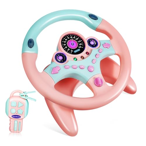 HEALSOPTHY Simuliertes Lenkrad mit Licht und Sound Kunststoff Lenkrad für Auto Rücksitz Leichtes und Robustes Fahrsimulator für Kleinkinder und Mädchen Startschlüssel Rosa HEALSOPTHY Simuliertes Lenkrad mit Licht und Sound Kunststoff Lenkrad für Auto Rücksitz Leichtes und Robustes Fahrsimulator für Kleinkinder und Mädchen Startschlüssel Rosa von HEALSOPTHY