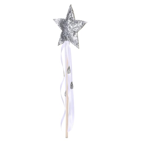 HEALSOPTHY Stern Zauberstab mit Band Glitzernde Feenstab Requisite für Kostüme Geburtstagsfeiern und Bühnenaufführungen Silber HEALSOPTHY Stern Zauberstab mit Band Glitzernde Feenstab Requisite für Kostüme Geburtstagsfeiern und Bühnenaufführungen Silber von HEALSOPTHY