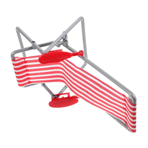 HEALSOPTHY Strandliegestuhl Klappbar für Puppenhaus Gestreift Hochwertige Möbel Dekoration für Mikrolandschaften und Strand Szenen Langlebig und Sicher von HEALSOPTHY