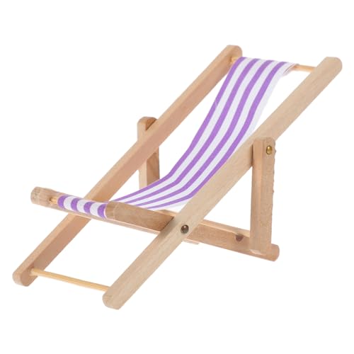 HEALSOPTHY Strandstuhl Modell Faltbarer für Mini Dekoration Streifen Realistisches Kunsthandwerk für DIY Mikrolandschaft und Kreative Räume von HEALSOPTHY