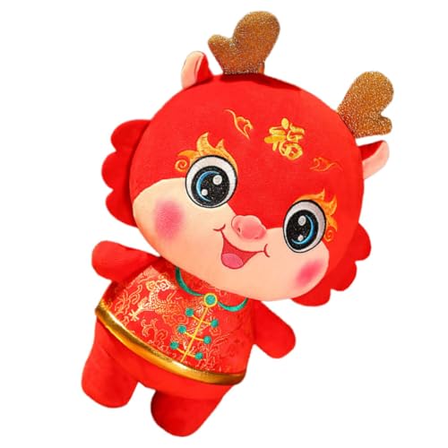 HEALSOPTHY Süße Kuscheltiere Realistisches Drachenplüschtier Kuscheltier Drache Chinesisches Drachenspielzeug Ausgestopfter Drache Für Neujahrsgeschenk Drachenplüschpuppe Pp Baumwolle von HEALSOPTHY