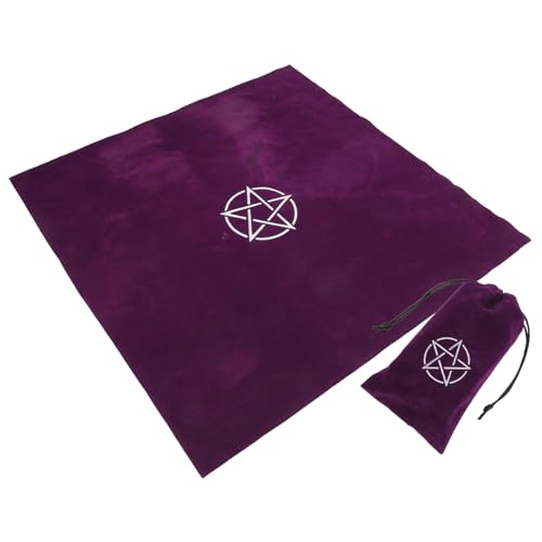 HEALSOPTHY Tarot Tischdecke Quadratische Wahrsagungstuch mit Rutschfester Rückseite Elegantes Design für Tarotspiele und Magische Rituale mit Sternenmotiv Langlebig und Praktisch von HEALSOPTHY
