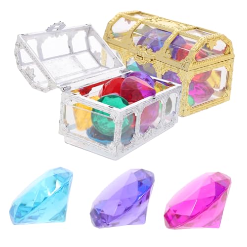 HEALSOPTHY Tauchspielzeug Pool Kunststoff Edelstein Bunte Glänzende Schmucksteine mit Schatzkisten Robustes Tauchjuwel für Wasserspielzeug Outdoor Party Dekoration HEALSOPTHY Tauchspielzeug Pool Kunststoff Edelstein Bunte Glänzende Schmucksteine mit Schatzkisten Robustes Tauchjuwel für Wasserspielzeug Outdoor Party Dekoration von HEALSOPTHY