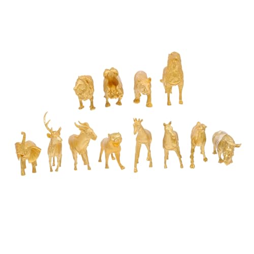 HEALSOPTHY Teiliges Goldene Waldtiere Figuren aus Hochwertigem PVC Detailgetreue Dekoration und Lernspielzeug Umweltfreundlich und Sicher für für Familie und Freunde von HEALSOPTHY