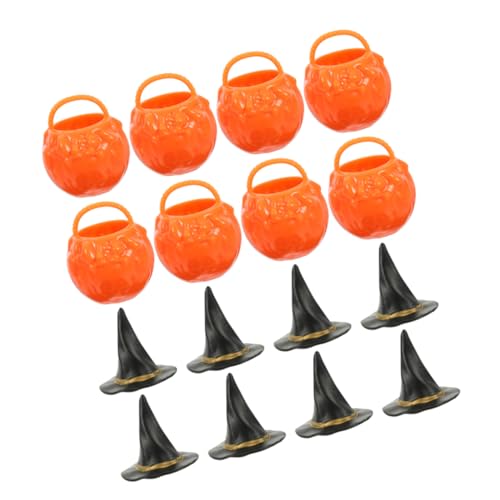 HEALSOPTHY Teiliges Halloween Miniatur mit Mini Hexenkesseln und Kleinen Hexenhüten DIY Party Dekoration für Tisch Puppenhaus Kinderparty Lustiges Halloween Zubehör von HEALSOPTHY