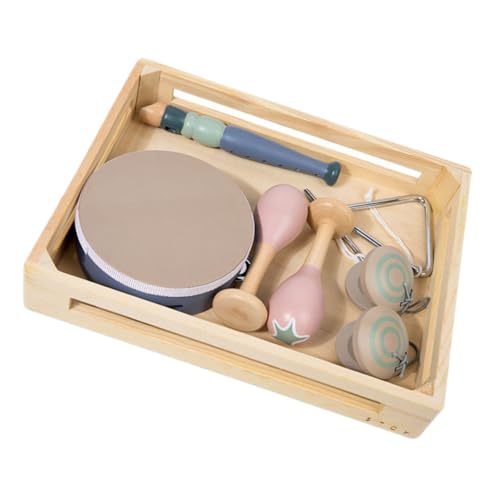 HEALSOPTHY Teiliges Holz Instrumentenset für Kleinkinder Sichere Orff Schlaginstrumente mit Glocken Fördert Rhythmusgefühl Feinmotorik und Kognitive Entwicklung für Musikalische von HEALSOPTHY